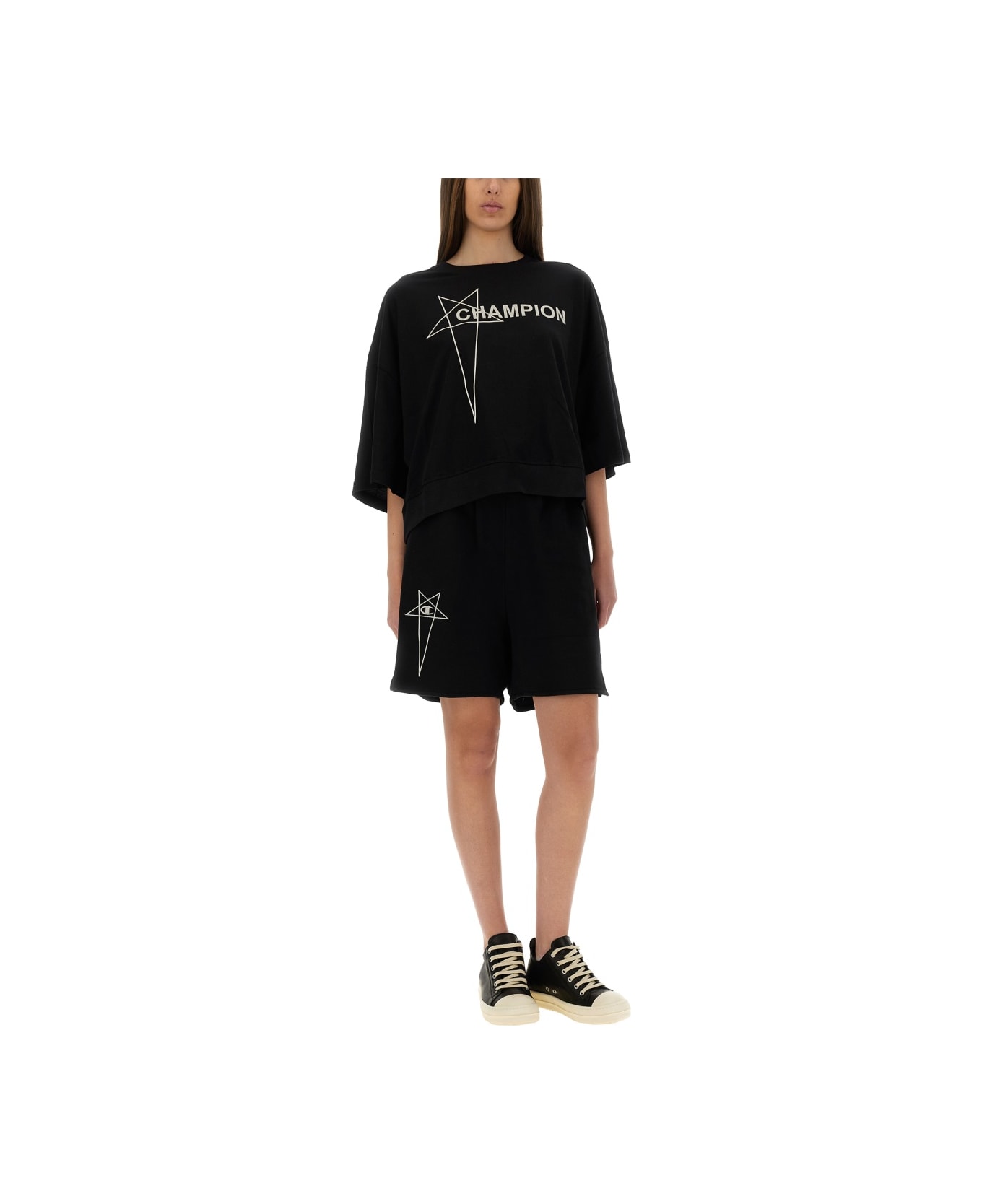 Rick Owens x Champion Cotton Shorts - BLACK