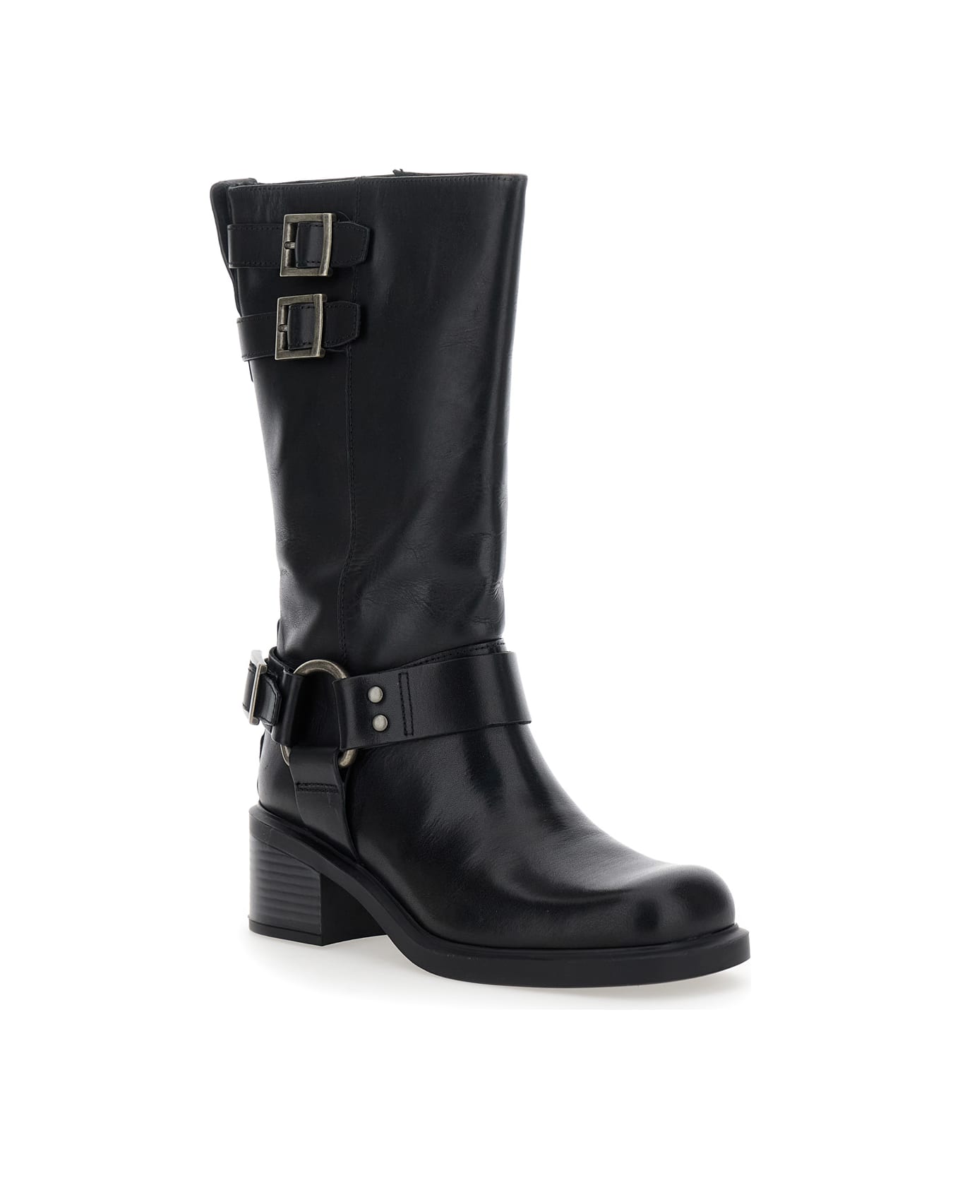 Vagabond 
daniella
 Black Ankle Boots With Buckles In Leather Woman - Black