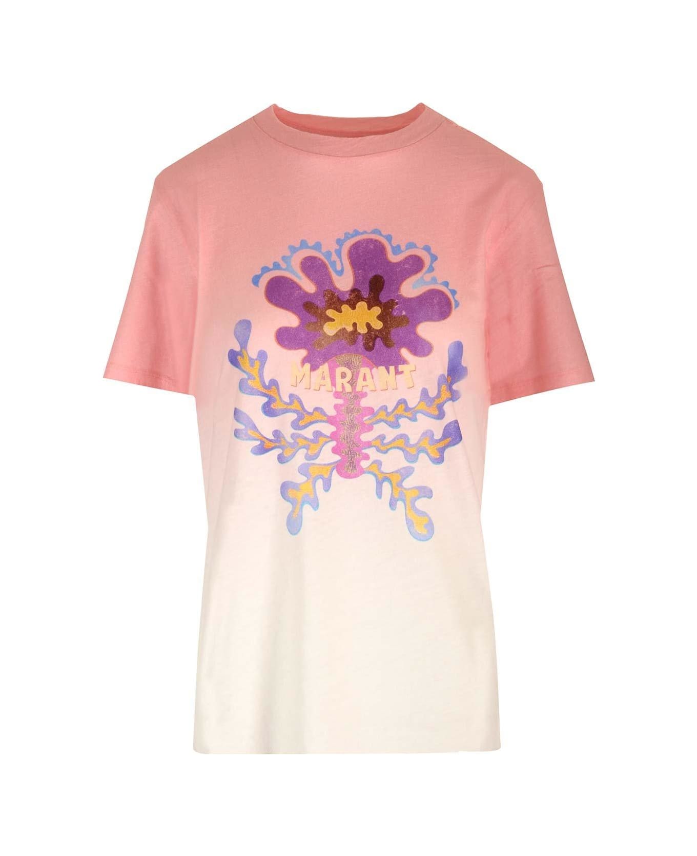 Marant Étoile Zewel Graphic Printed T-shirt - LIGHT PINK