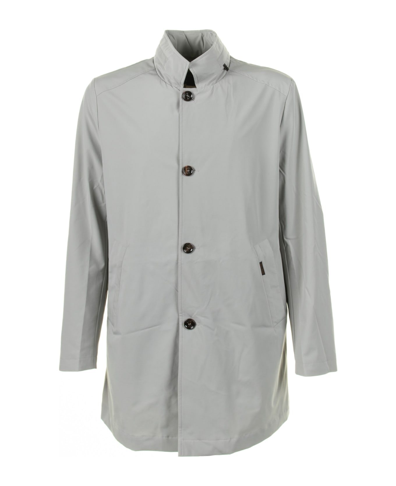 Moorer Long Ice Trench Coat With Buttons - GHIACCIO