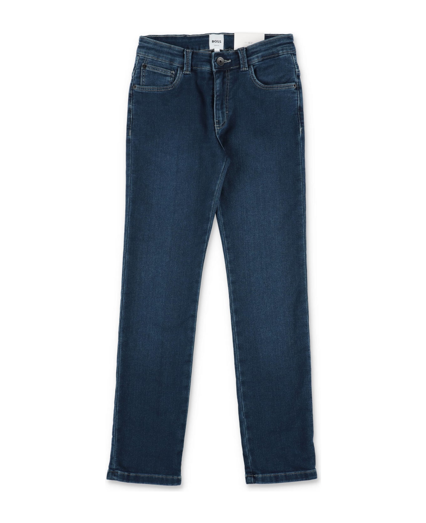 Hugo Boss Jeans Blu Scuro In Denim Di Cotone Stretch Bambino - Blu