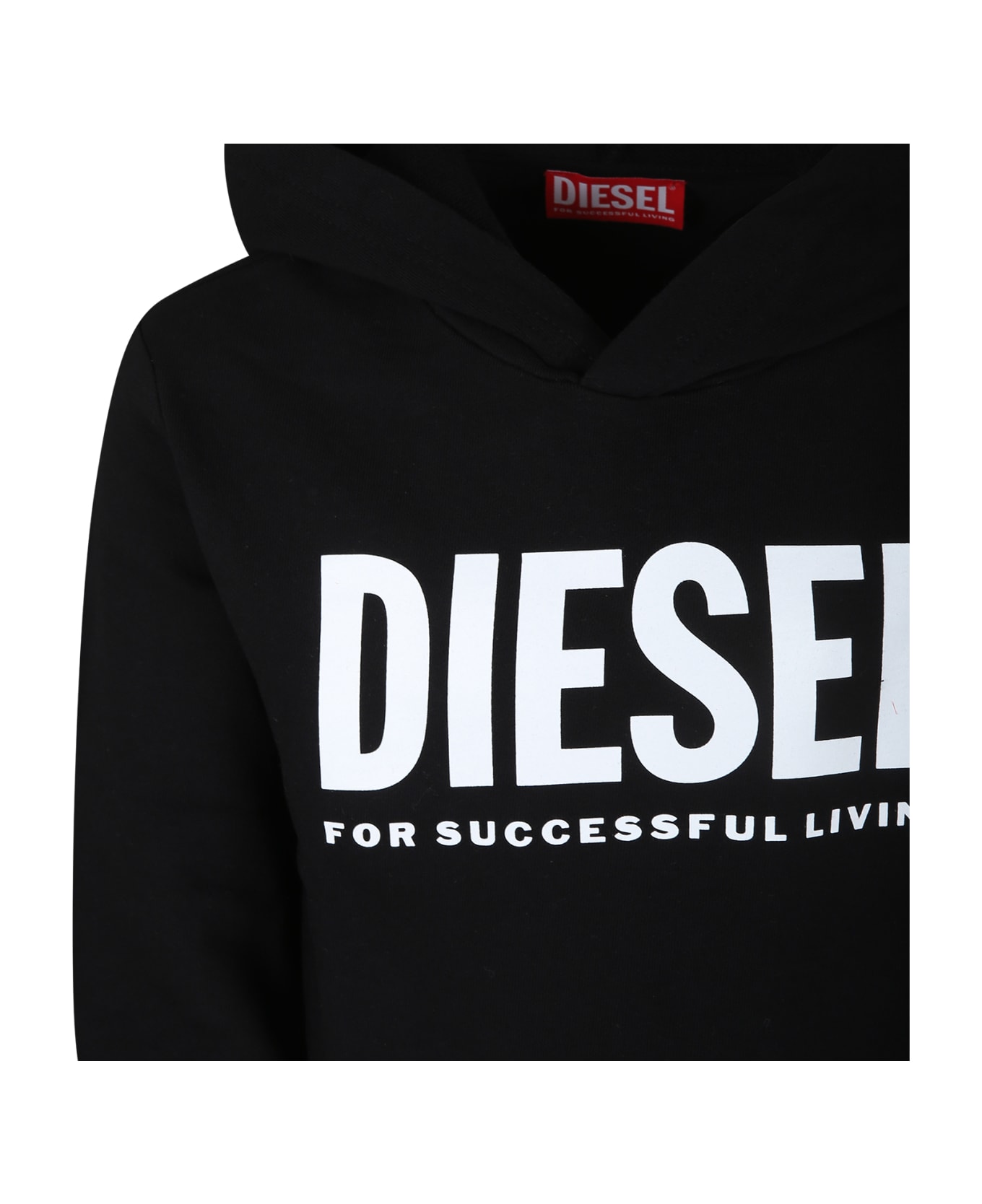 Diesel Black Sweatshirt For Kids With Logo - Black