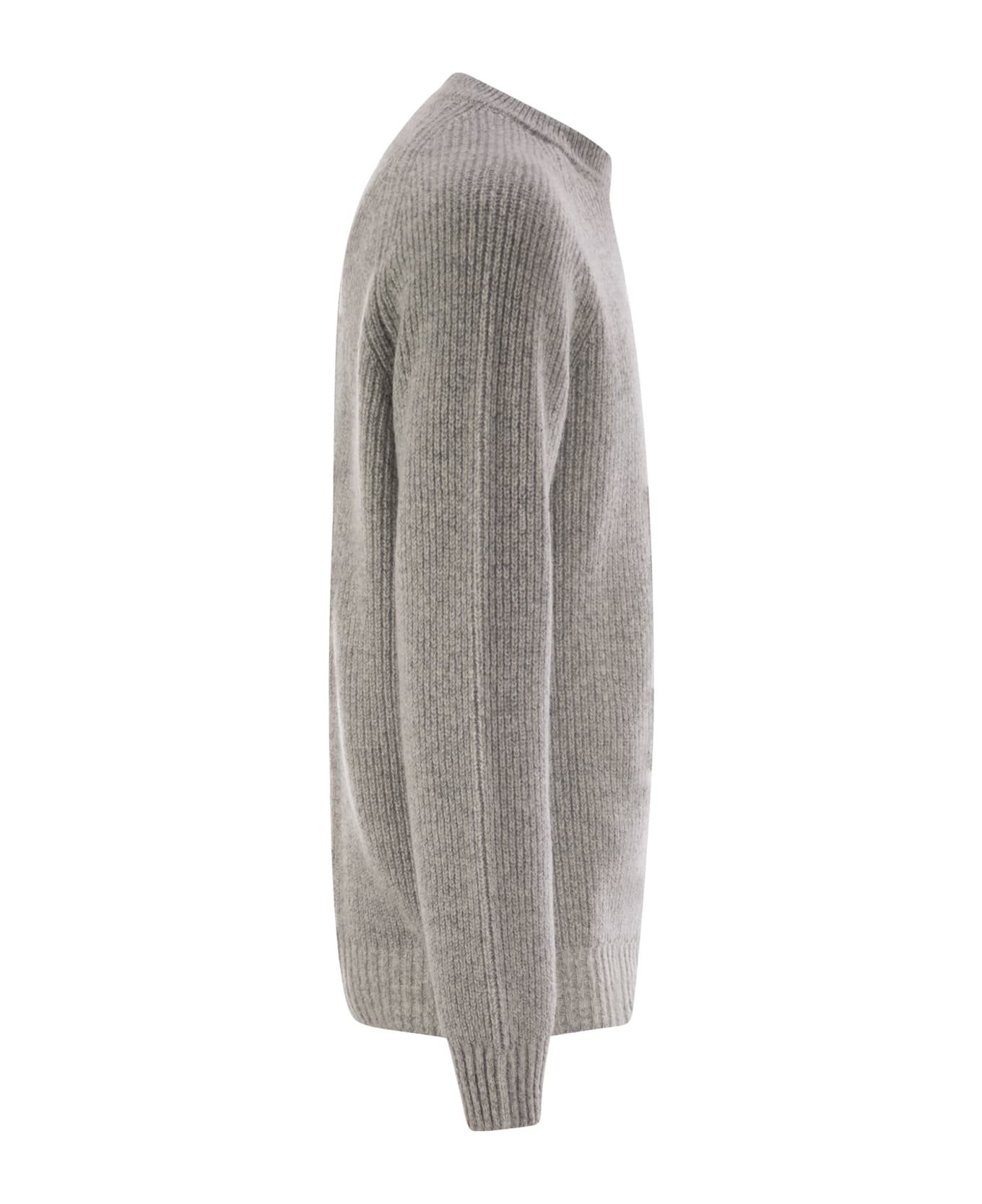 Peserico Crew-neck Rib Sweater - Grey