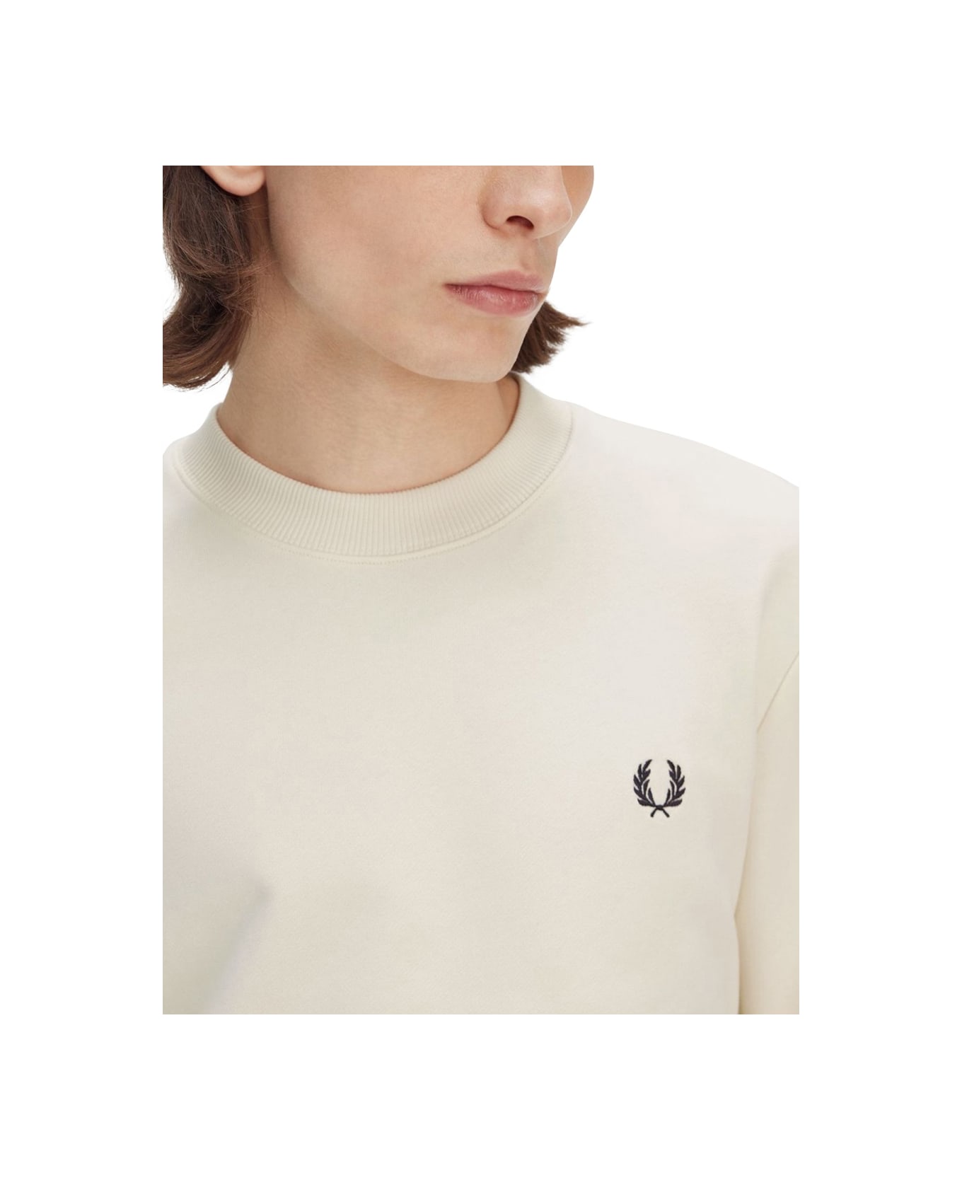 Fred Perry Sweatshirt With Logo - IVORY