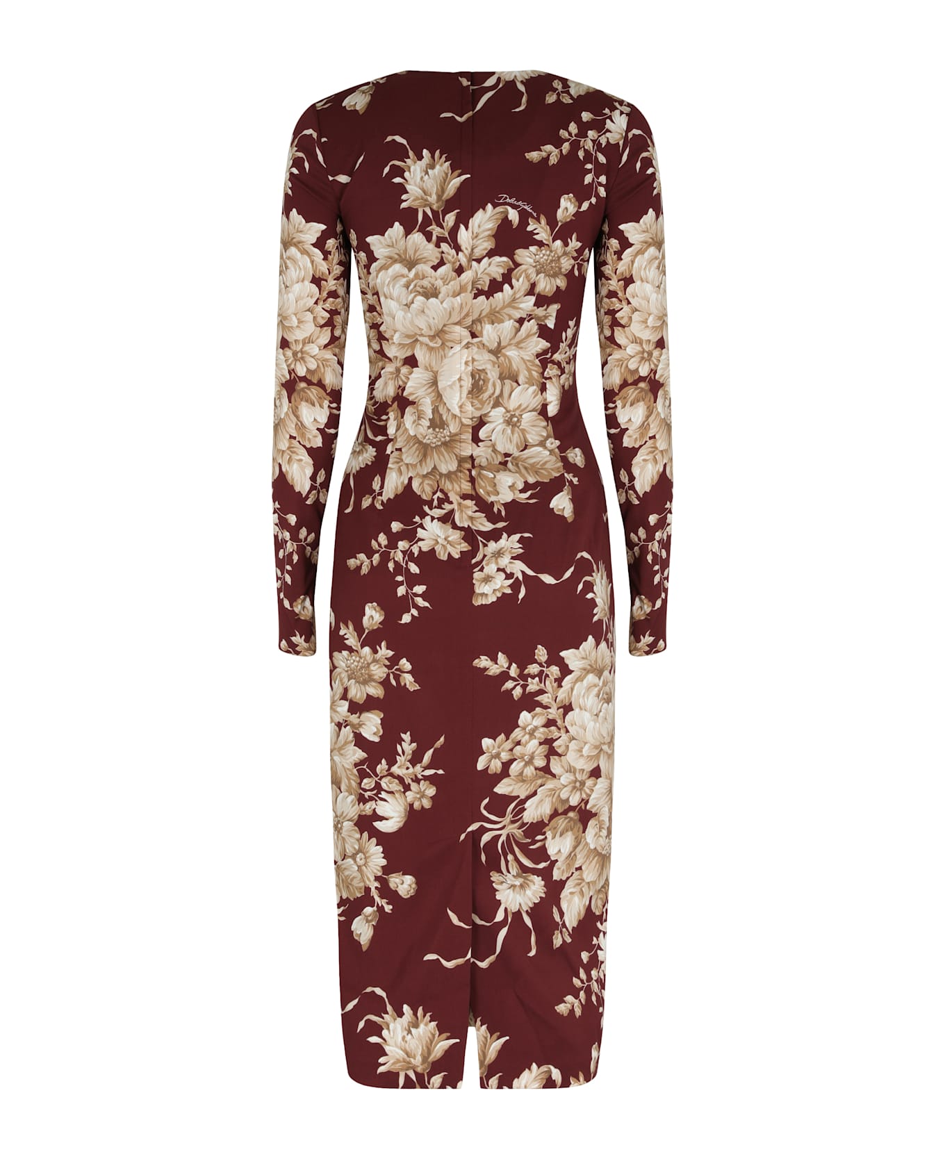 Dolce 
Gabbana I Live In A Sheath Dress Made Of Silk Charmeuse. - Multicolor