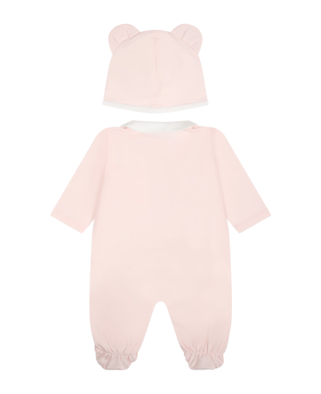 Fendi obcasie Pink Set For Baby Girl With Fendi obcasie Bear - Pink
