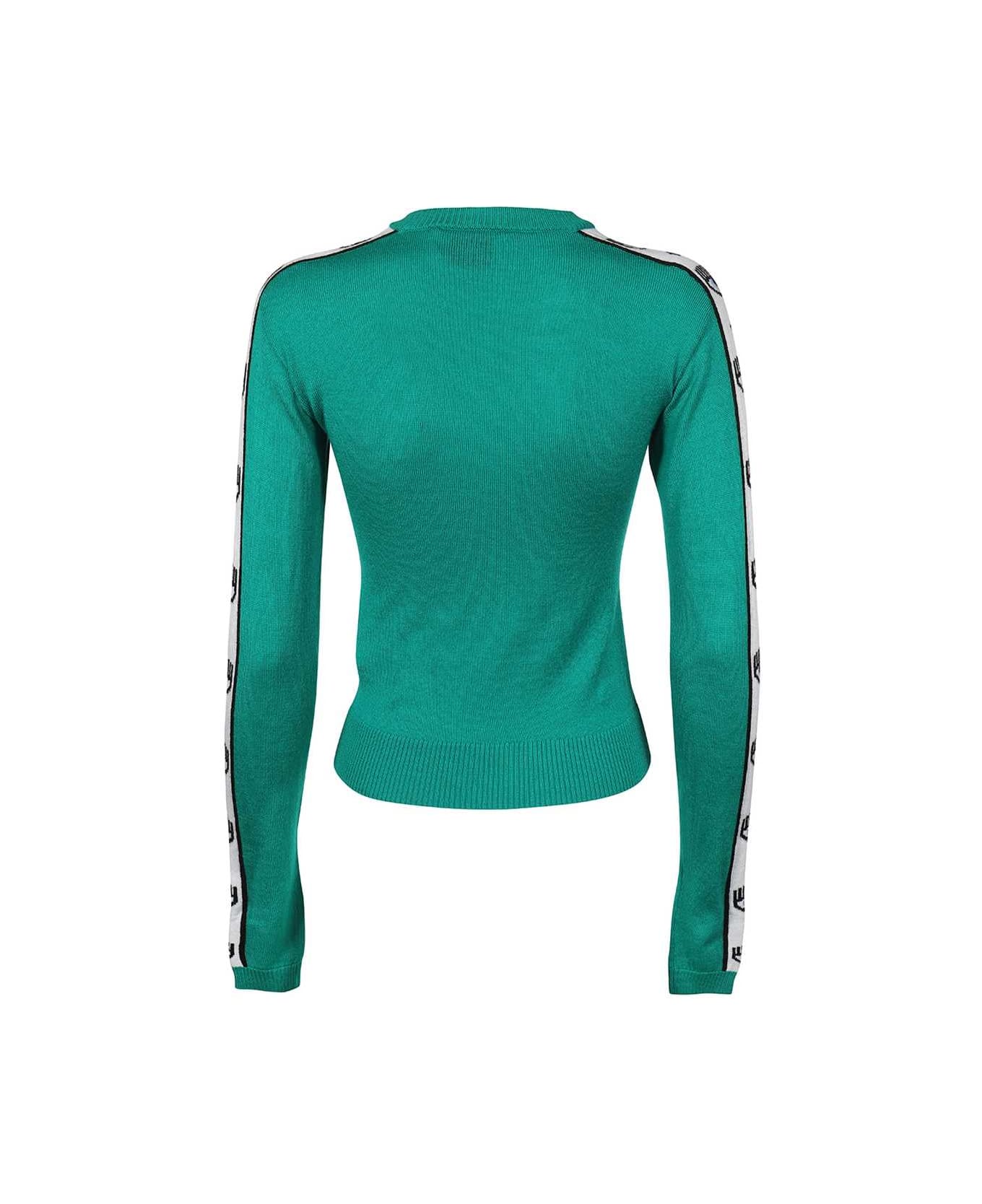 Chiara Ferragni Long Sleeve Crew-neck Sweater - green