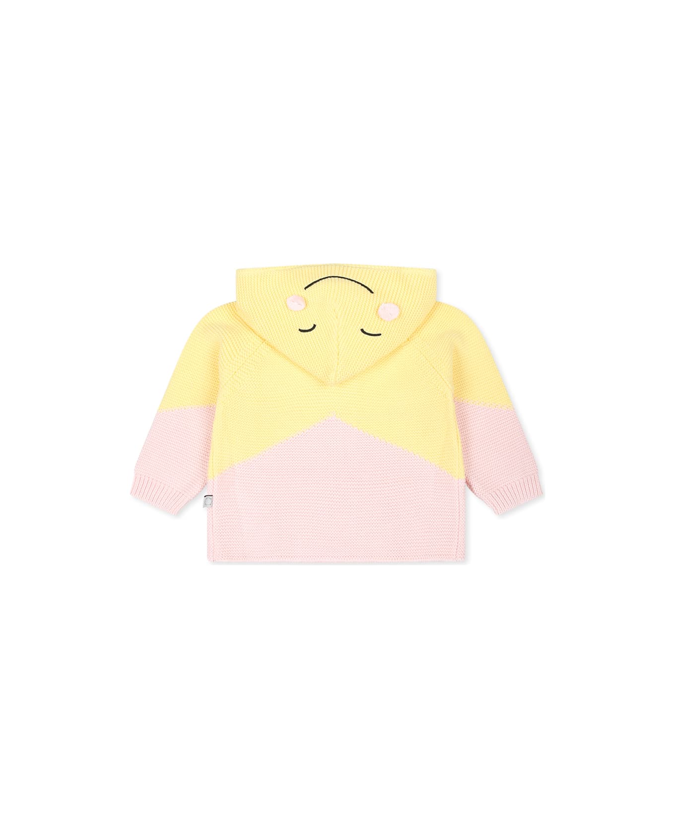 Stella McCartney Kids Pink Cardigan For Baby Girl With Star - Multicolor