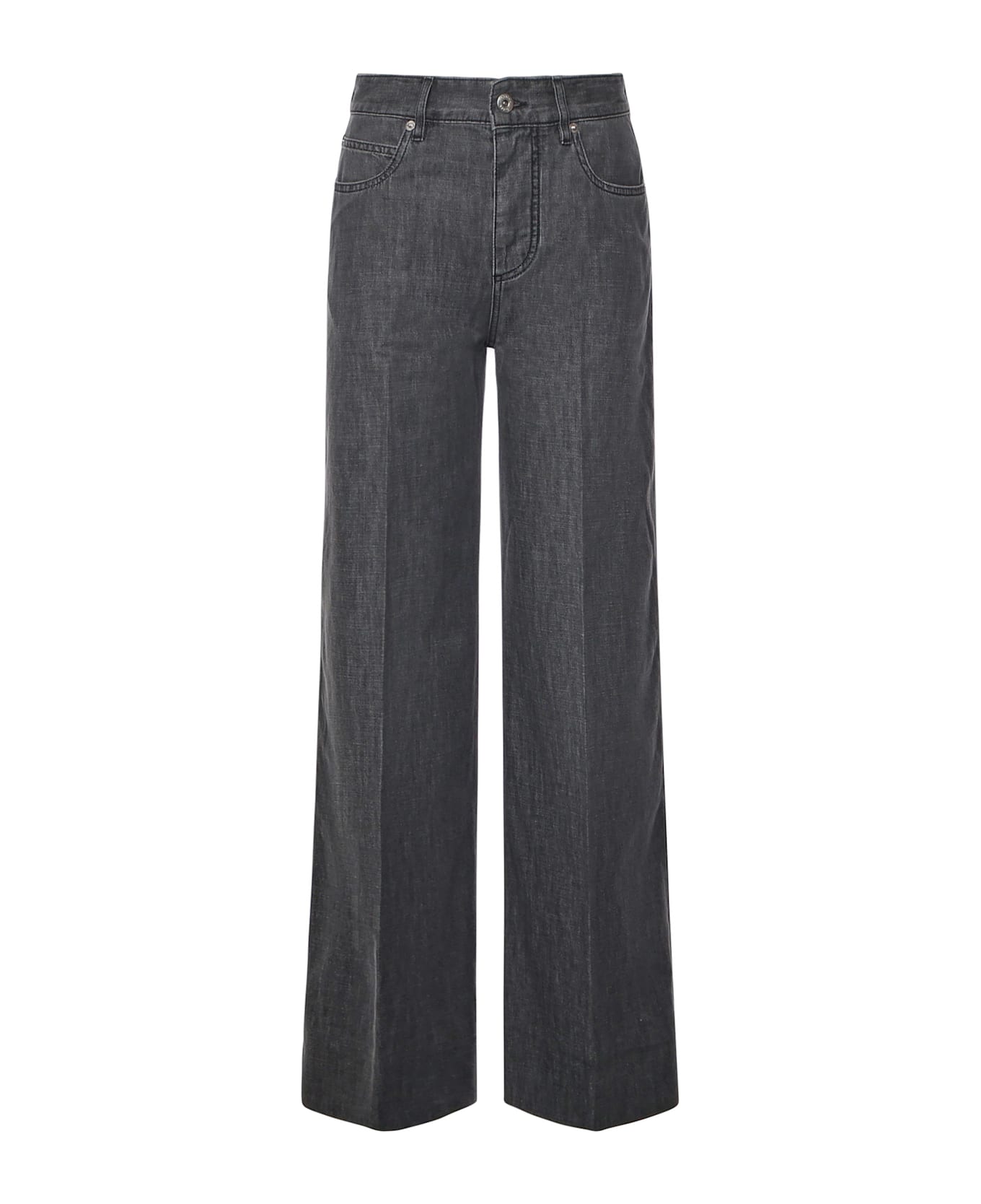 Bottega Veneta Denim Palazzo Jeans - FADED BLACK