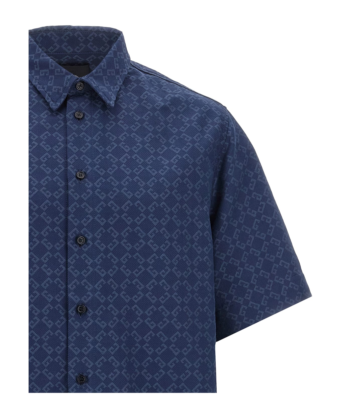 Givenchy Monogram Jacquard Short-sleeved Shirt - GREYBLUE