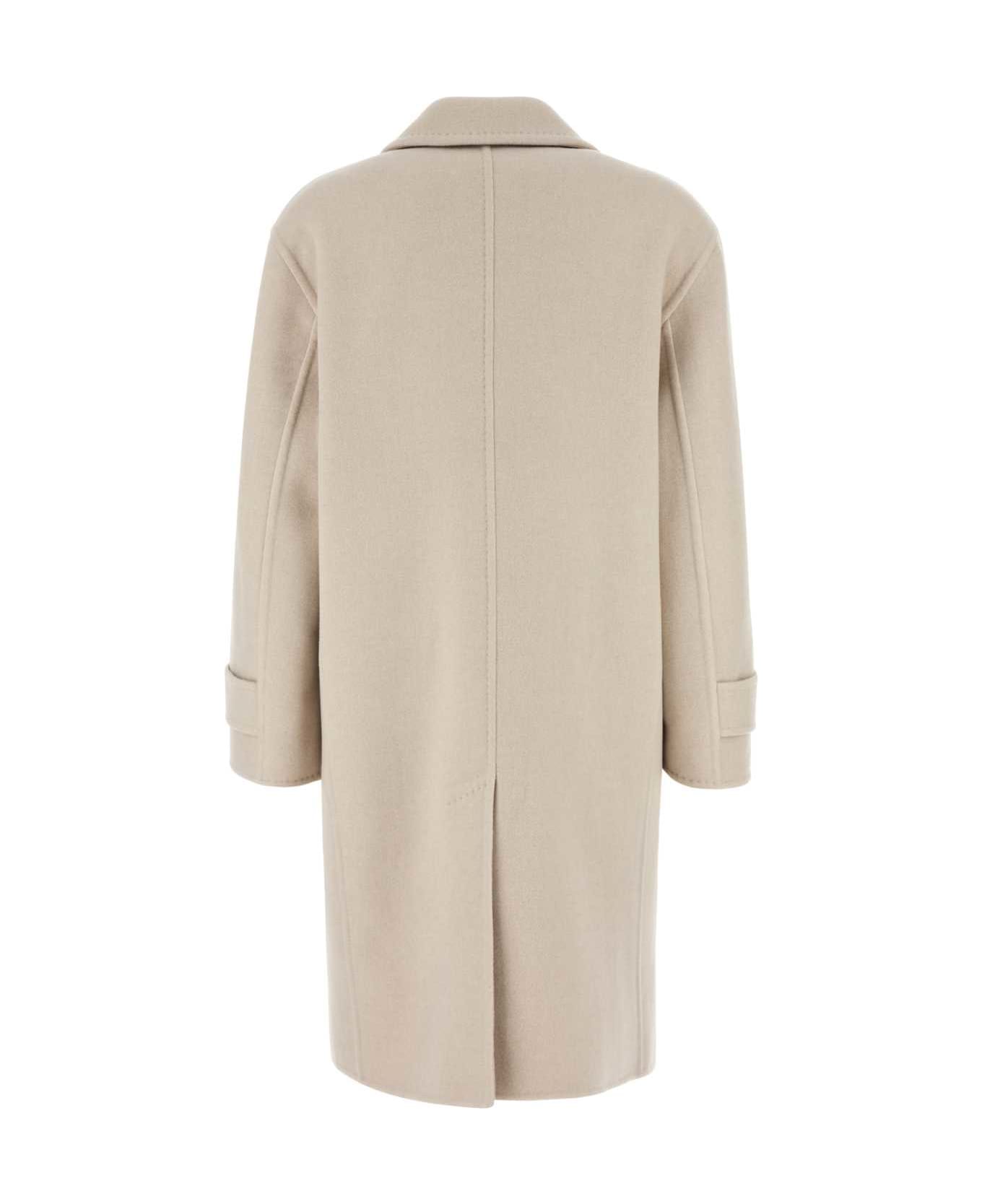 Max Mara Sand Wool Blend Nogara Coat - SABBIA