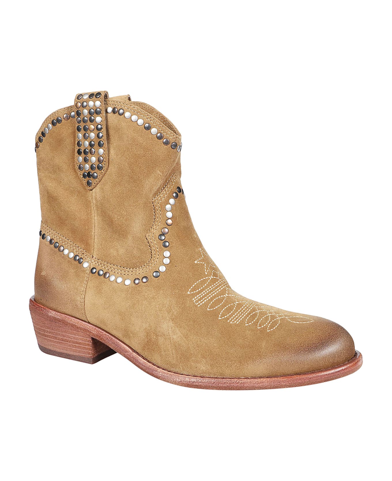 Ash Gipsy Texan Ankle Boots - Antilope