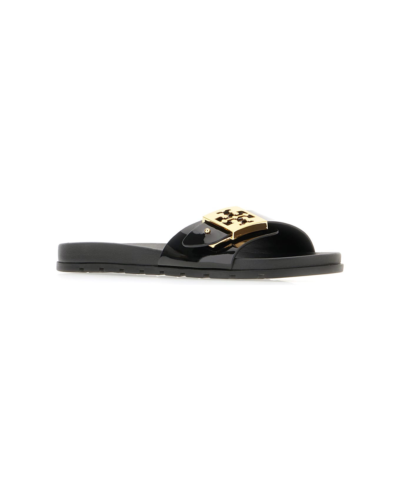 Tory Burch Black Rubber Slippers - BLACK GOLD