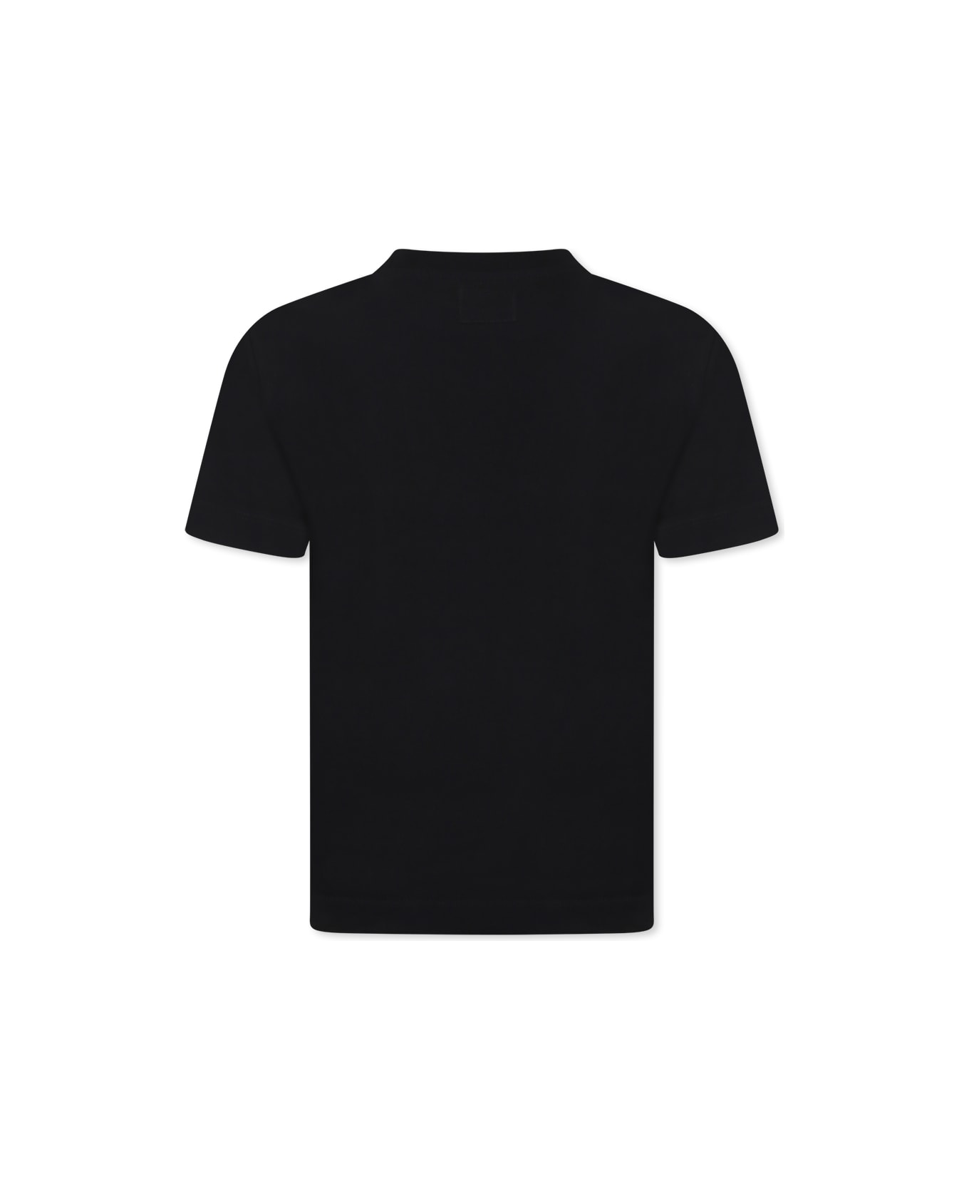 C.P. Company Undersixteen Black T-shirt For Boy With Logo - Black