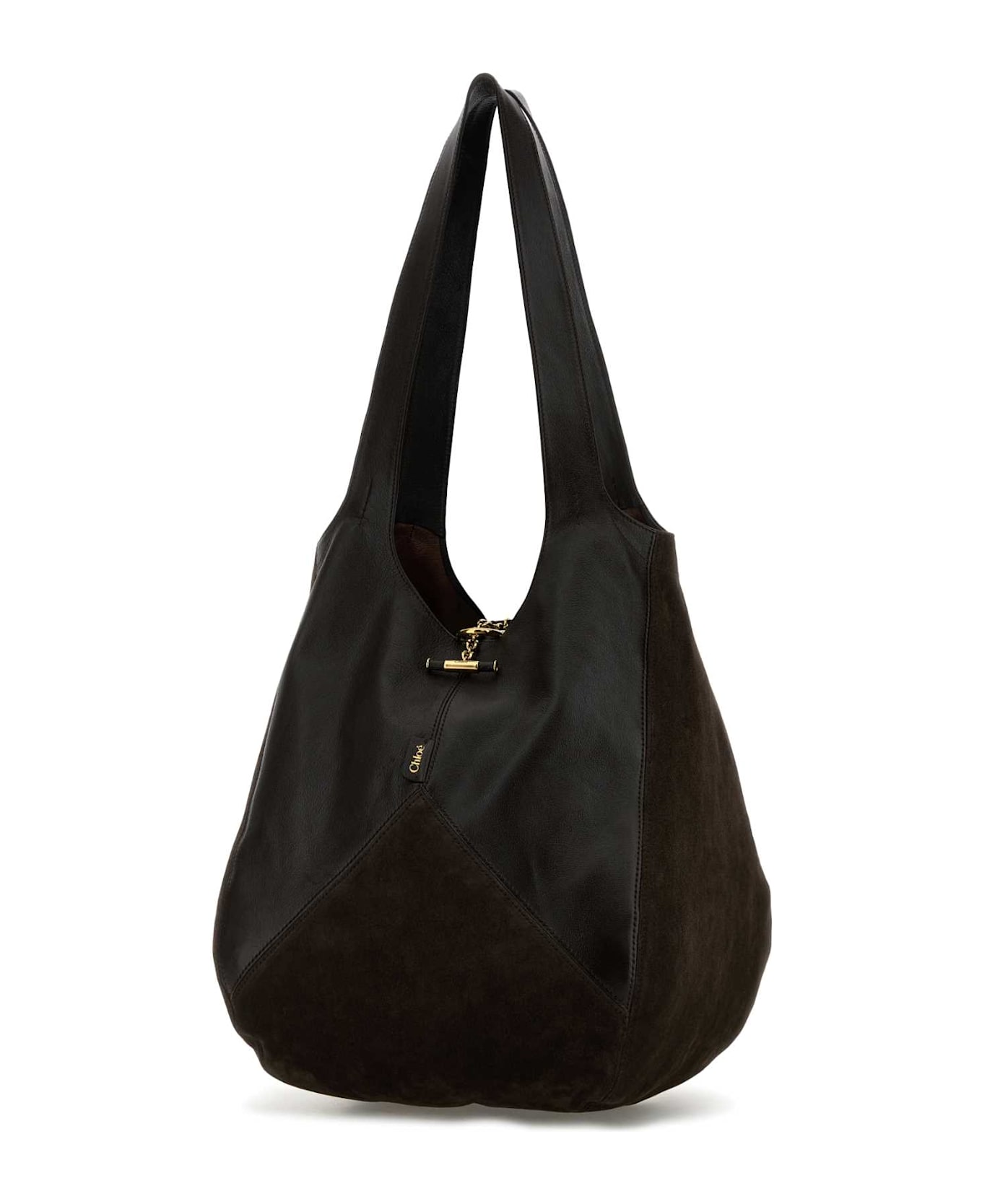 Chloé Brown Suede And Leather Balloon Shopping Bag - KOHLBROWN
