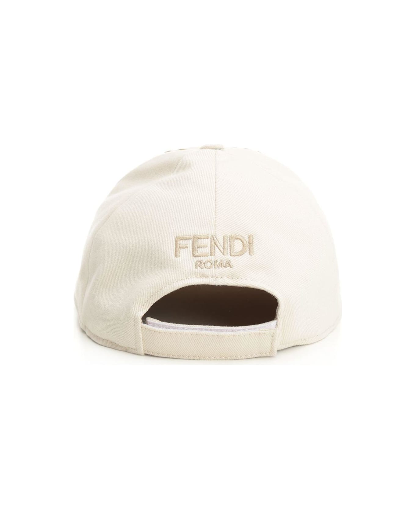 Fendi Selleria Topstitch Baseball Cap - Beige
