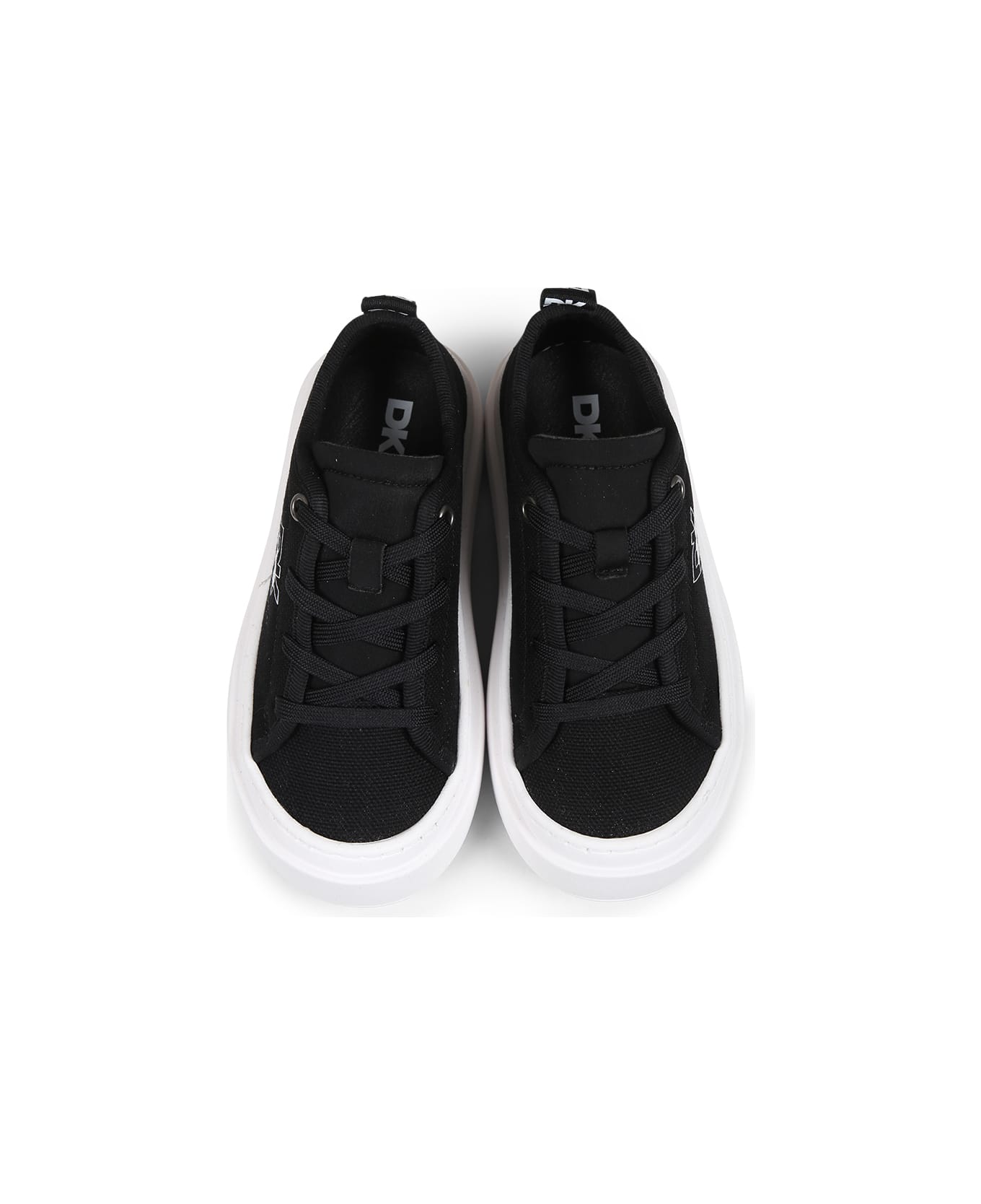 DKNY Black Sneakers For Girl With Logo - Black