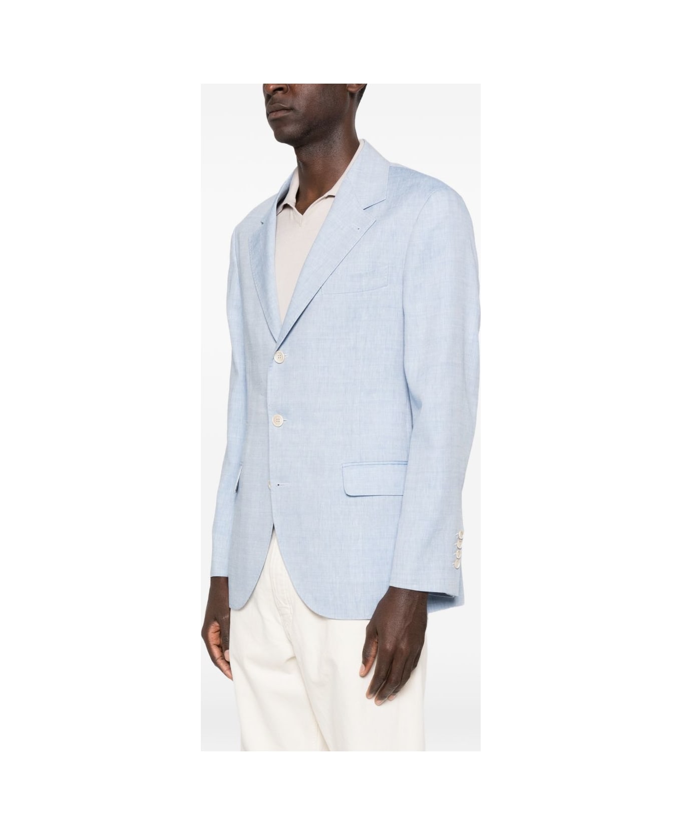 Brunello Cucinelli Single-breasted Blazer Jacket - Clear Blue