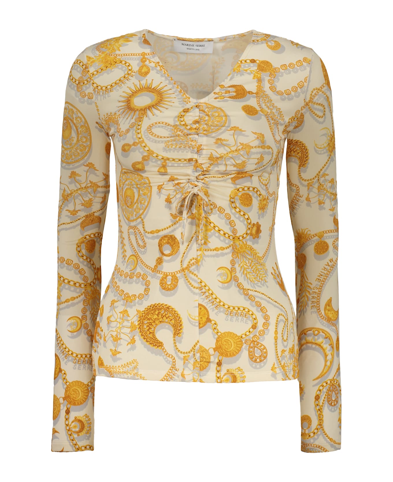 Marine Serre Printed Long-sleeve Top - Ivory