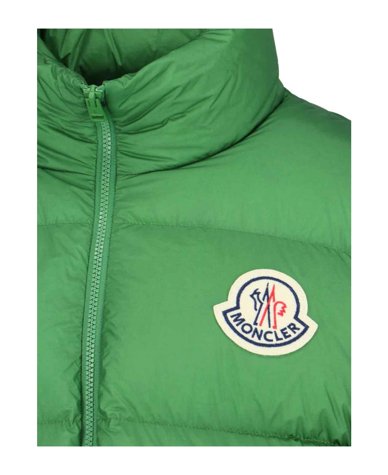 Moncler Citala High Neck Cropped Down Jacket - Green