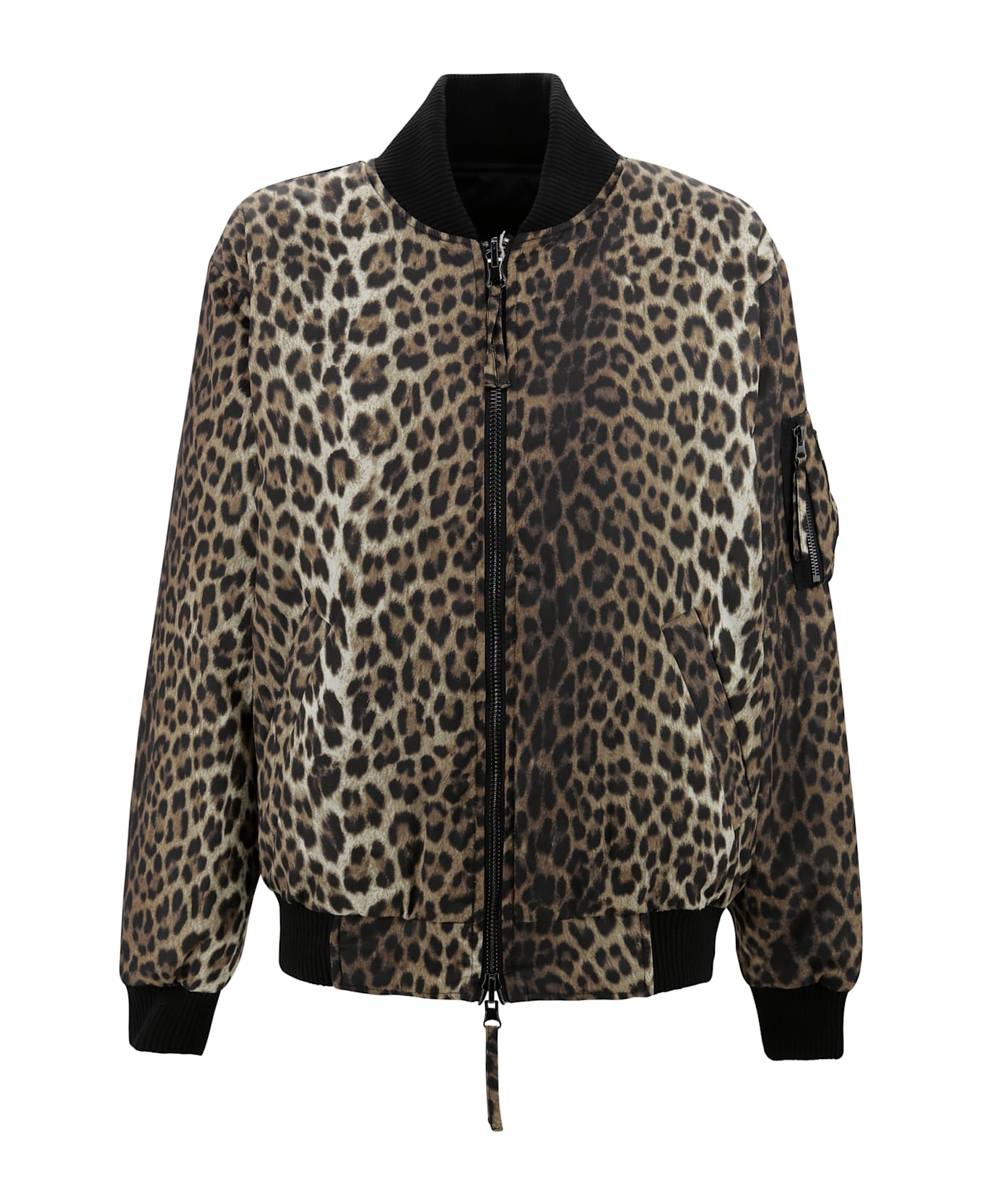 Parosh Reversible Spotted Bomber Jacket - Brown