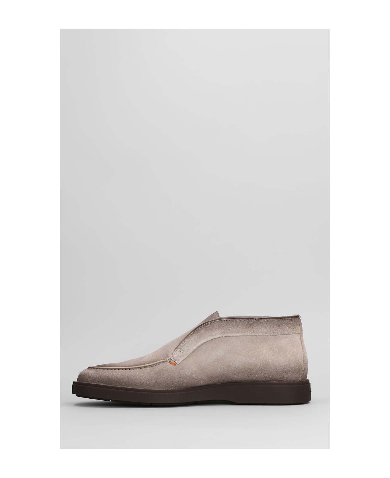 Santoni Dragon Loafers In Grey Suede - grey