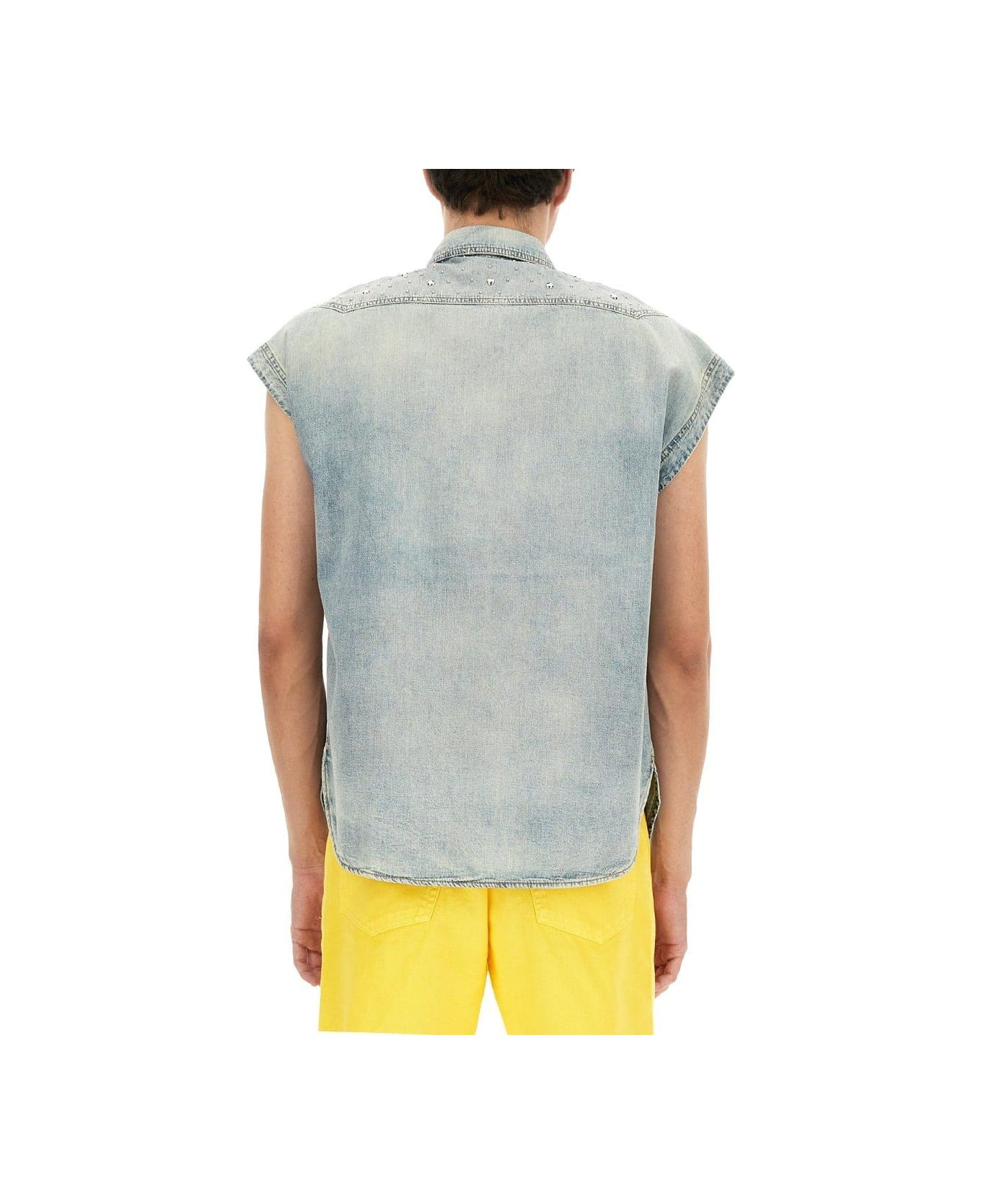 Saint Laurent Buttoned Sleeveless Denim Shirt - DENIM シャツ
