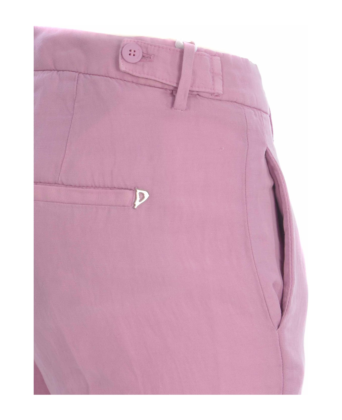 Dondup Trousers Dondup "ariel 27inches" Made Of Linen Blend - Rosa
