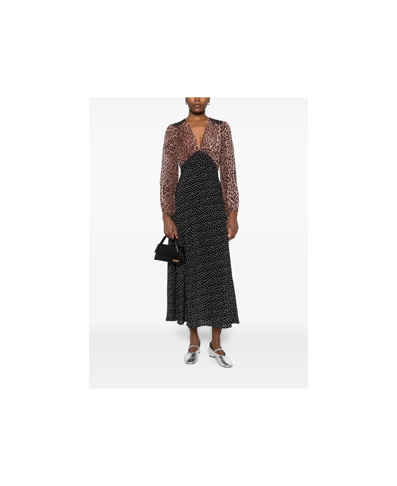 RIXO Dress - BROWN/BLACK
