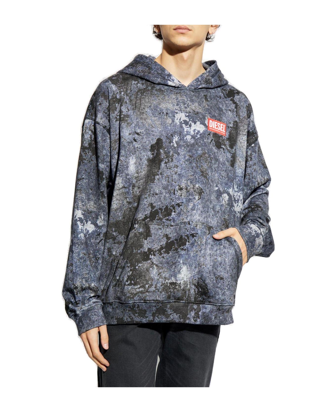 Diesel S-boxt-hood-r8 Marble-effect Burnout Hoodie