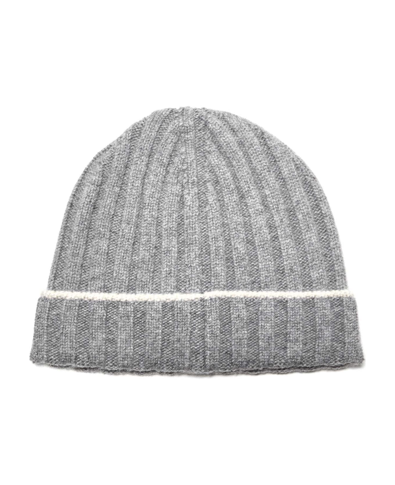 Brunello Cucinelli Contrast Line Beanie - Grey