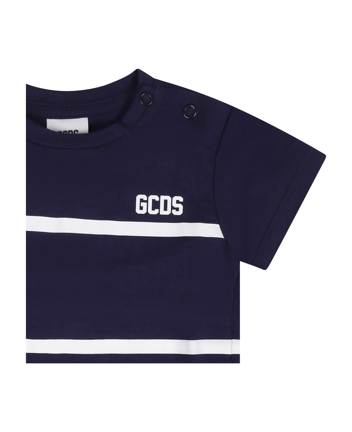 GCDS Mini Blue Sports Suit For Baby Boy With Logo - Blue