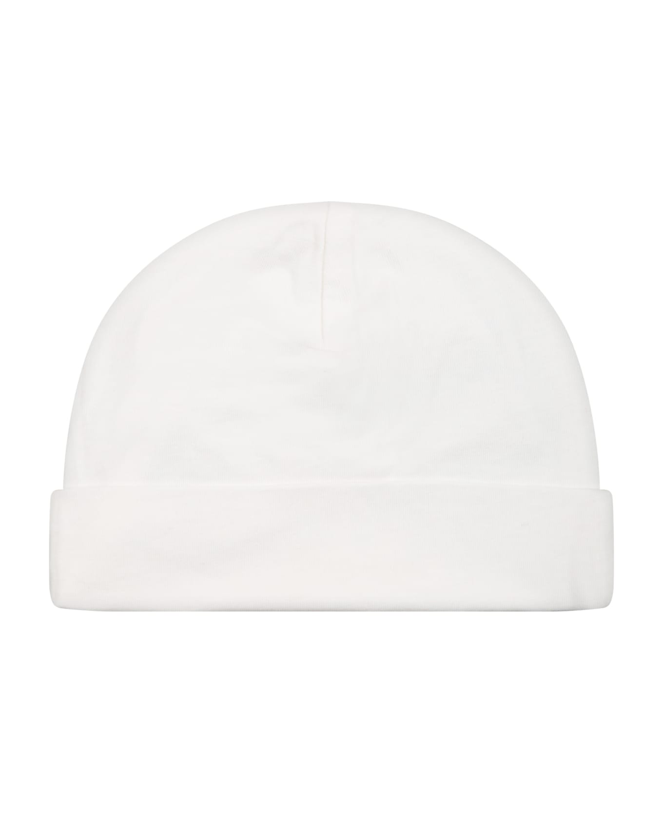 Ermanno Scervino Junior White Hat For Baby Girl With Logo - White