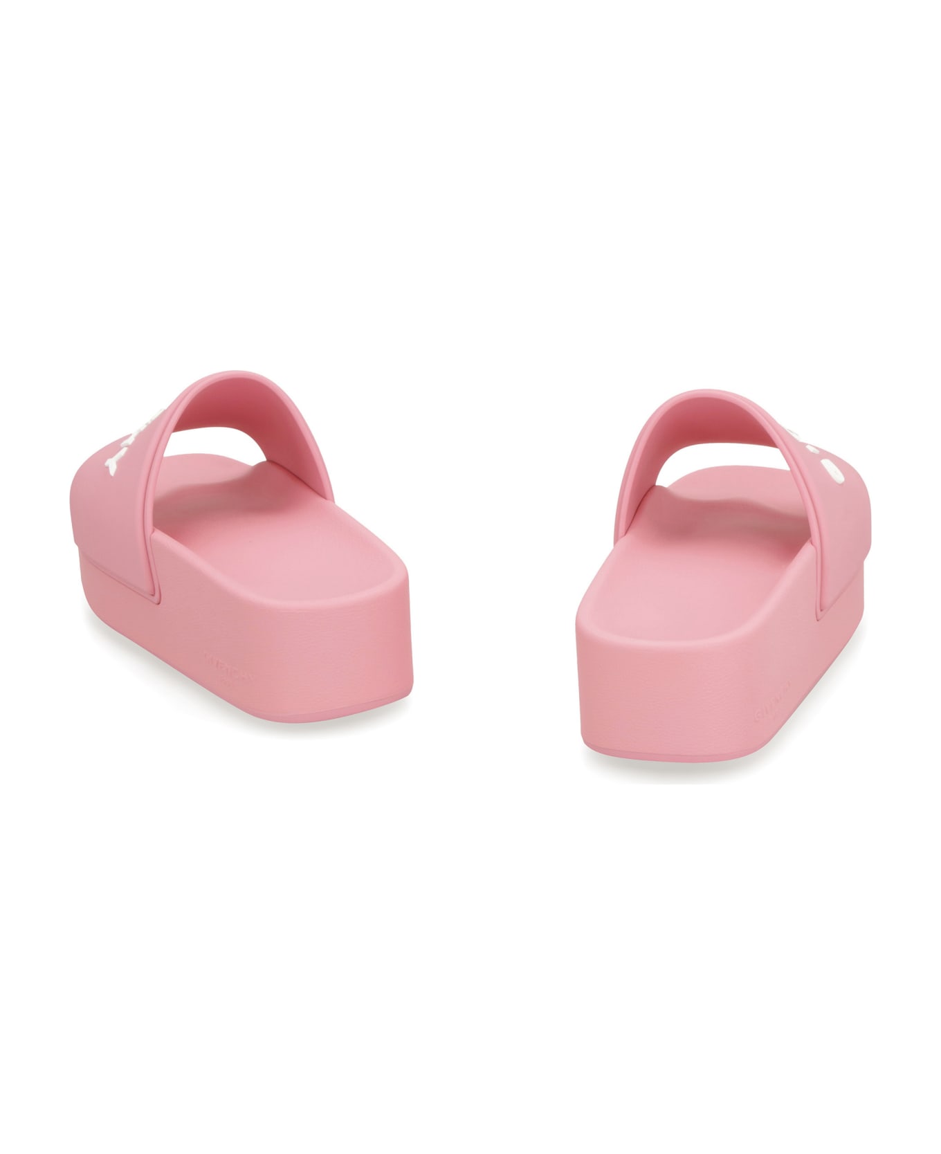 Givenchy Logoed Rubber Platform Slides - Pink