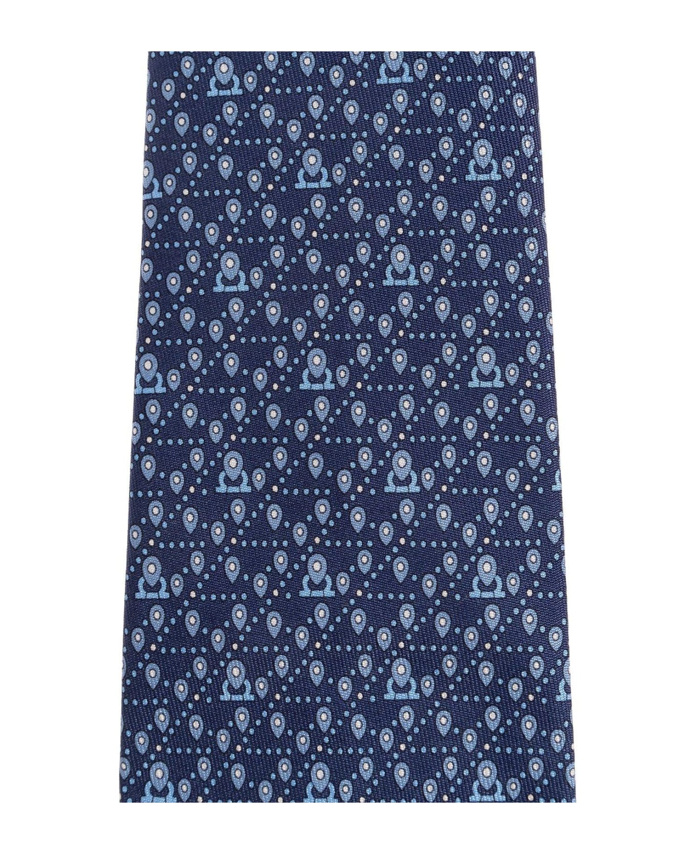 Ferragamo Tag Printed Tie - Navy