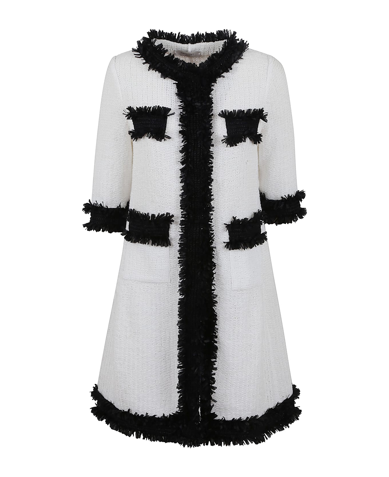 Charlott Tropical Roundneck Jacket - Bianco