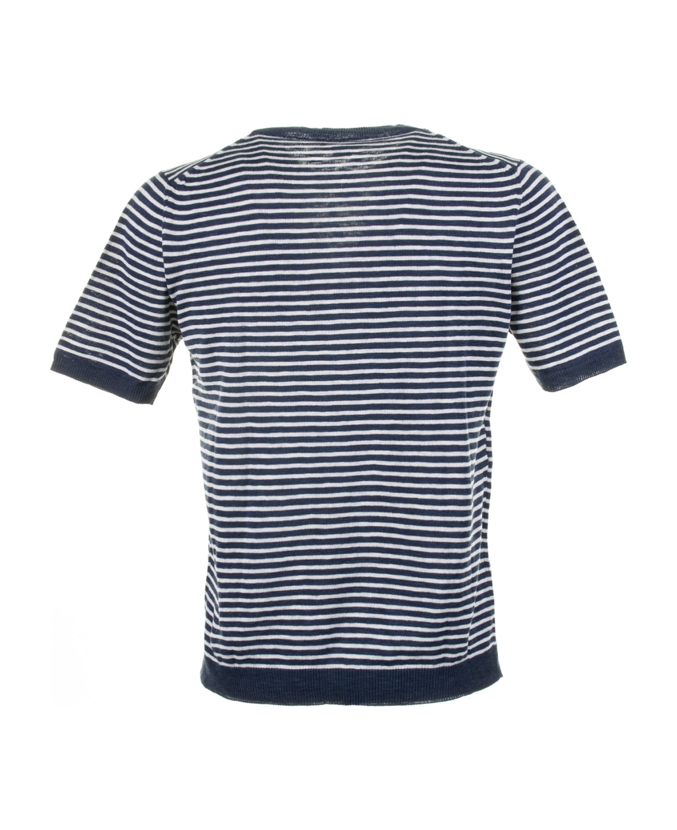 Seventy White Blue Striped T-shirt - RIGA BLU