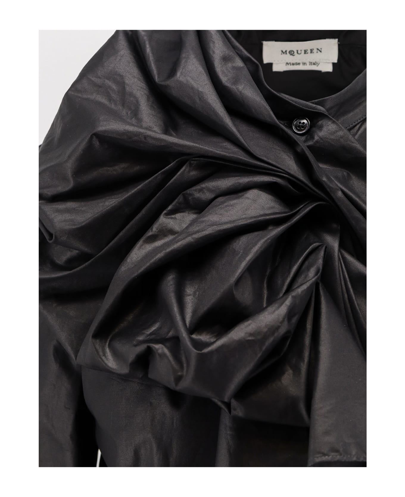Alexander McQueen Cotton Bow Shirt - Black