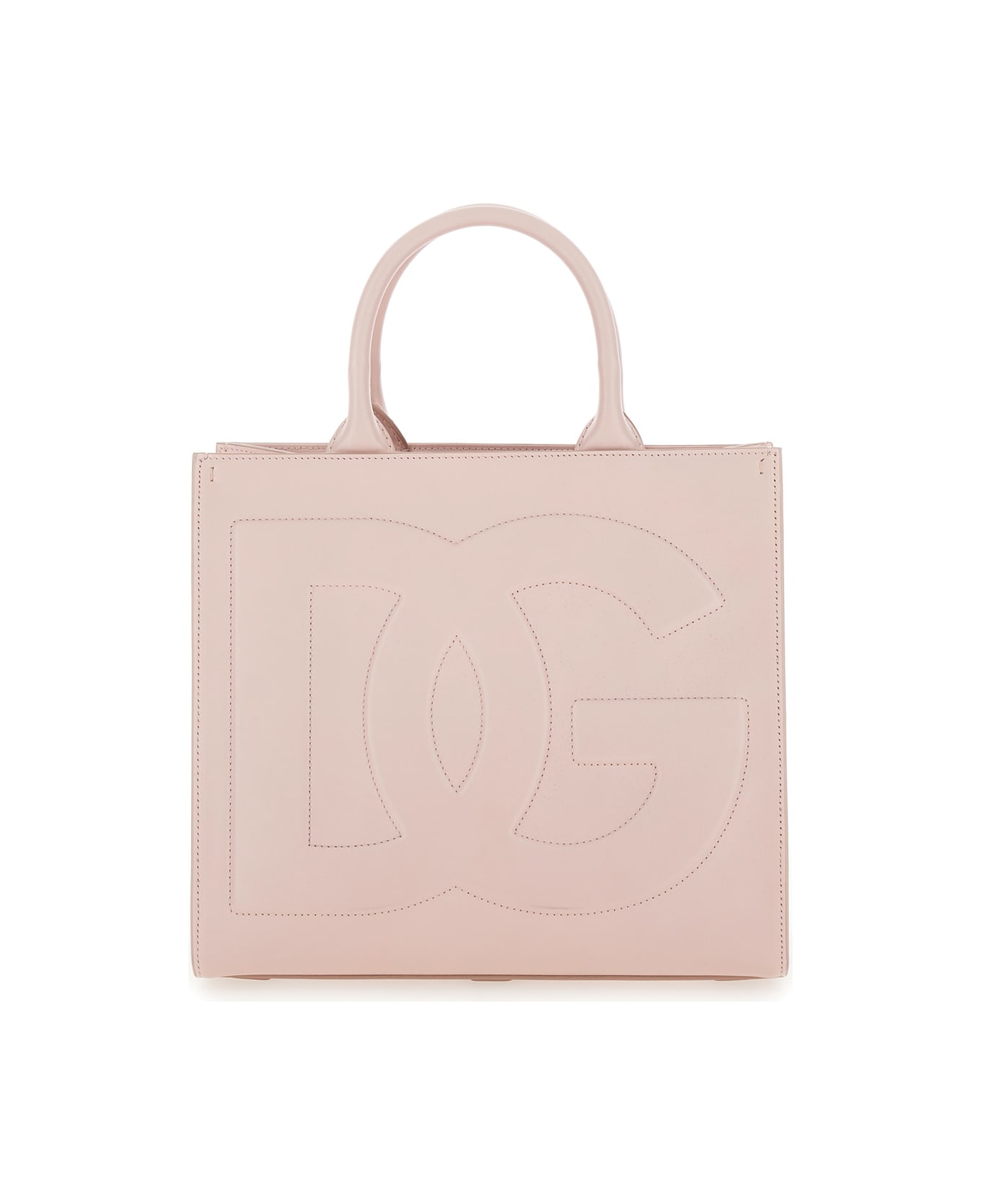 Dolce & Gabbana 'dg Daily' Pink Handbag With Dg Embroidery In Smooth Leather Woman - Pink