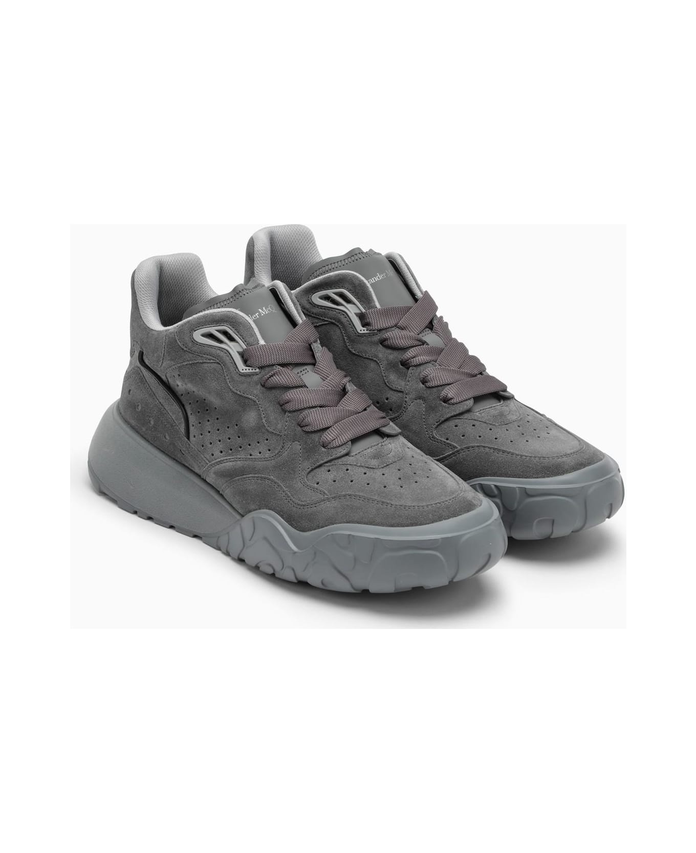 Alexander McQueen Grey Court Sneakers In Suede - Grey