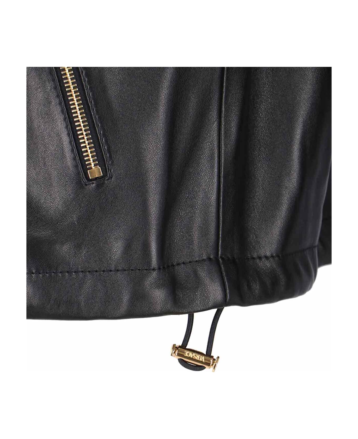 Versace Black Leather Jacket - Black