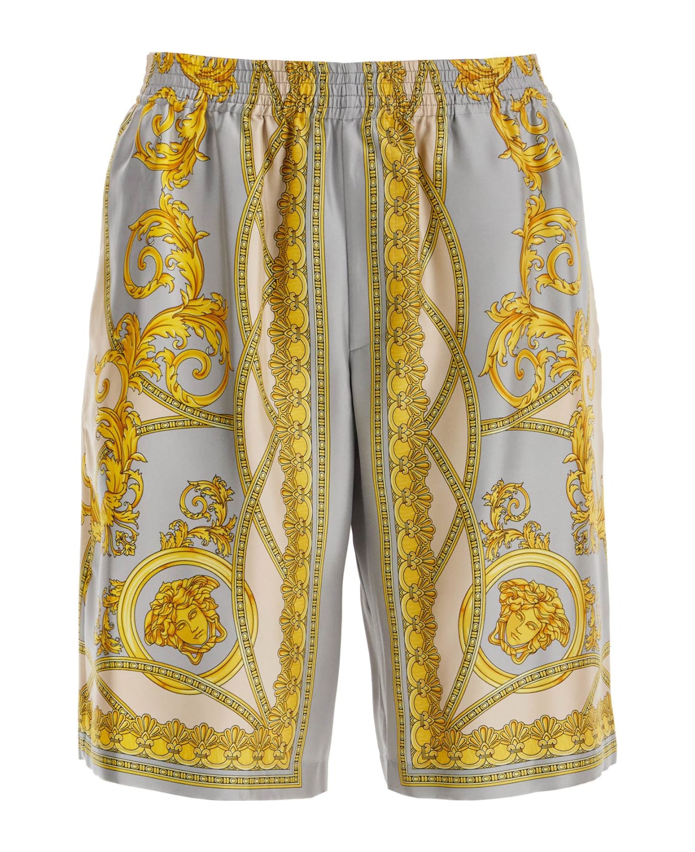 Versace Silk Bermuda Shorts 'cup Of - Gold