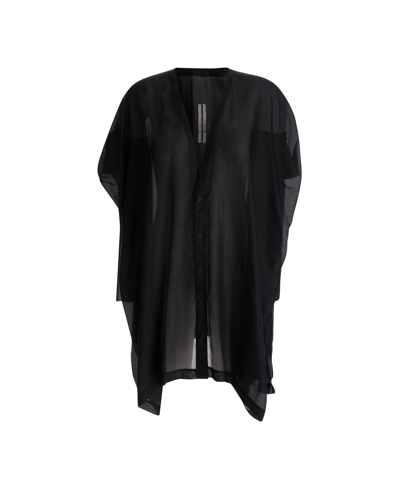 Rick Owens Black Oversize Semi-sheer Shirt In Silk Woman - Black