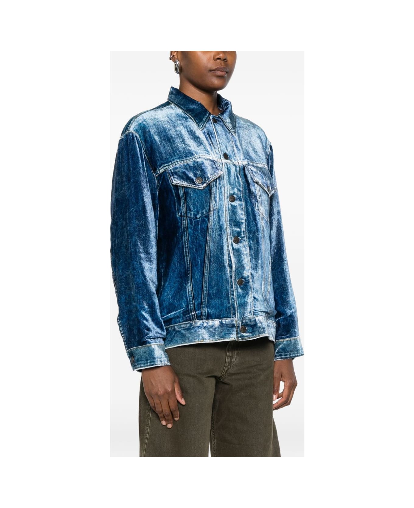 Pierre-Louis Mascia Denim Print Jacket - Blue
