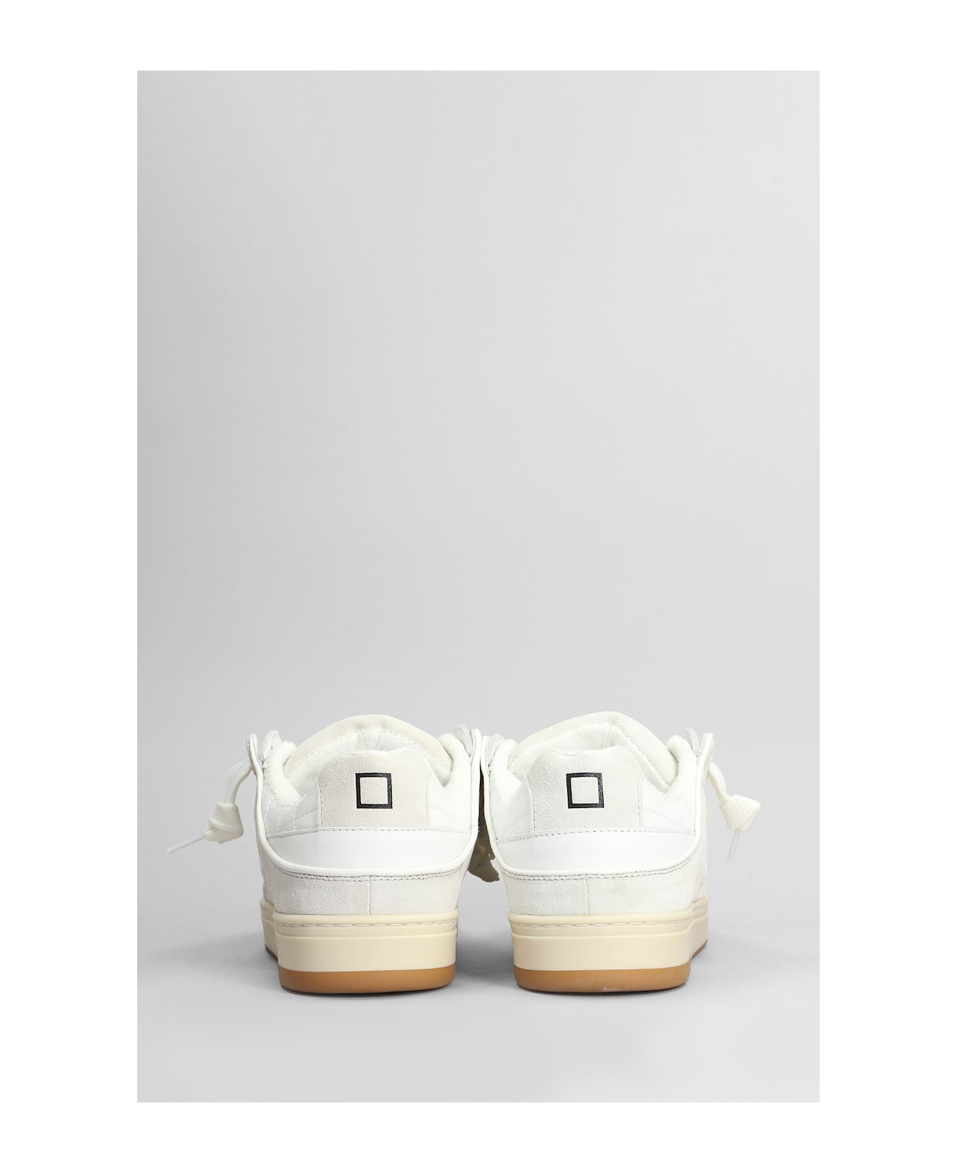 D.A.T.E. Skate Sneakers In White Suede And Fabric - White