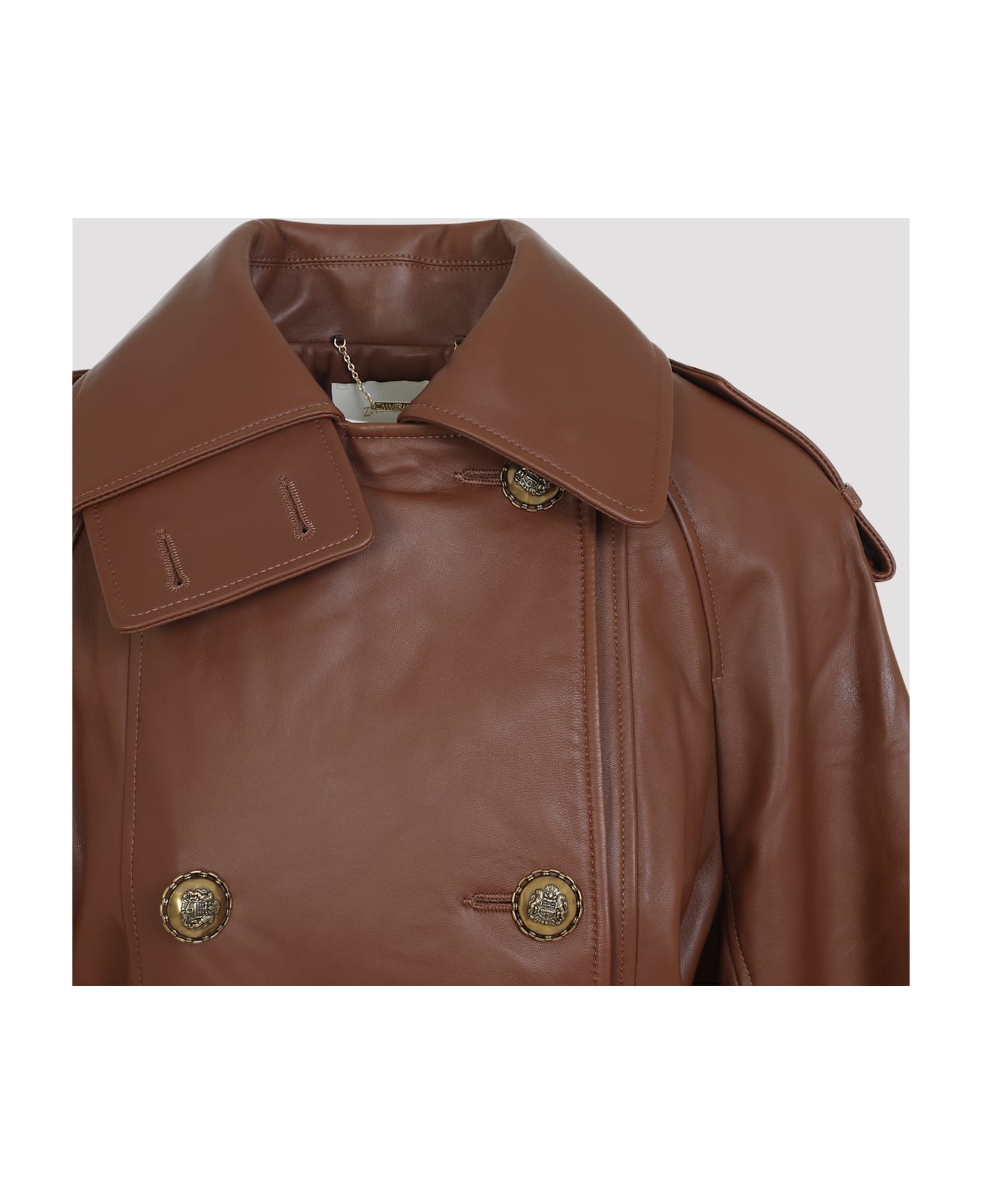 Zimmermann Hypnotic Leather Crop Trench - Tan