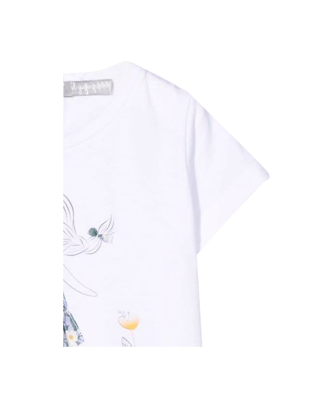 Il Gufo T-shirt M/short White/lilac - WHITE