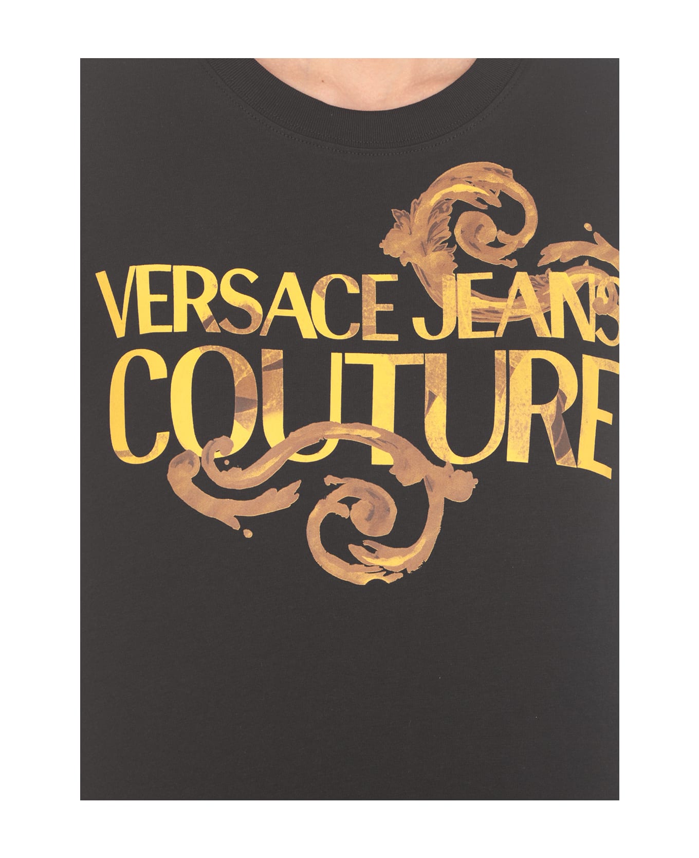 Versace Jeans Couture Barocco Printed Crewneck T-shirt - Black