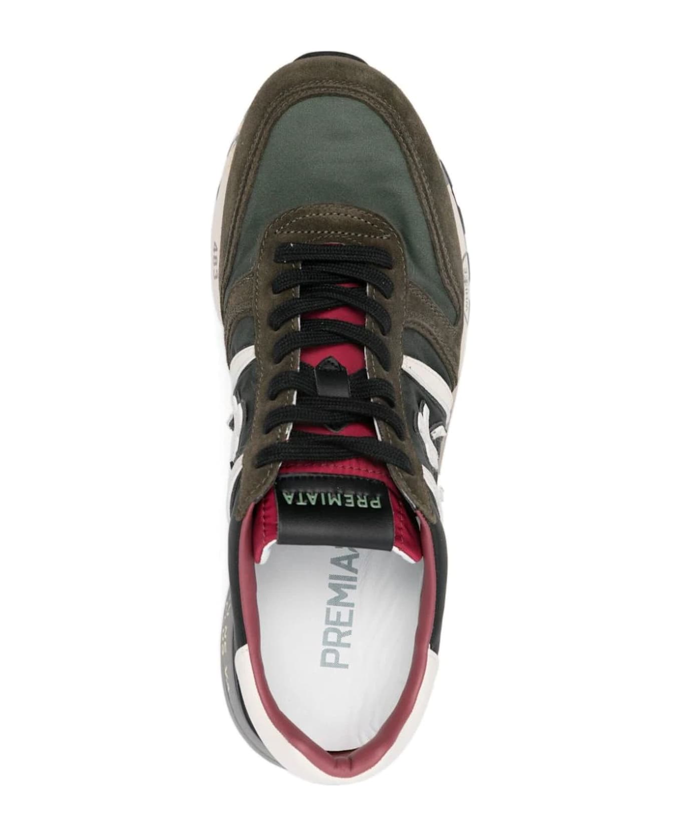 Premiata Olive Green Lander Sneakers - GRIGIO VERDE