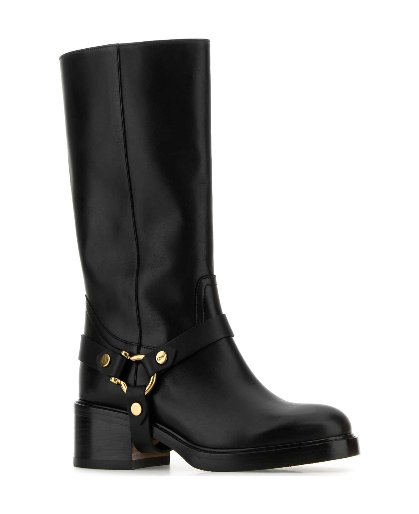 Chloé Black Leather Dakota Boots - BLACK